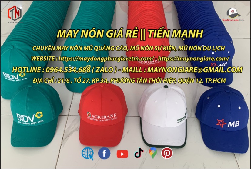 May Mũ Lưỡi Trai Quảng Cáo Quận Hoàng Mai